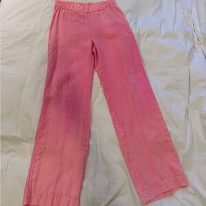 Lilly Pulitzer Pink Wide-Leg Linen Blend Pants XS